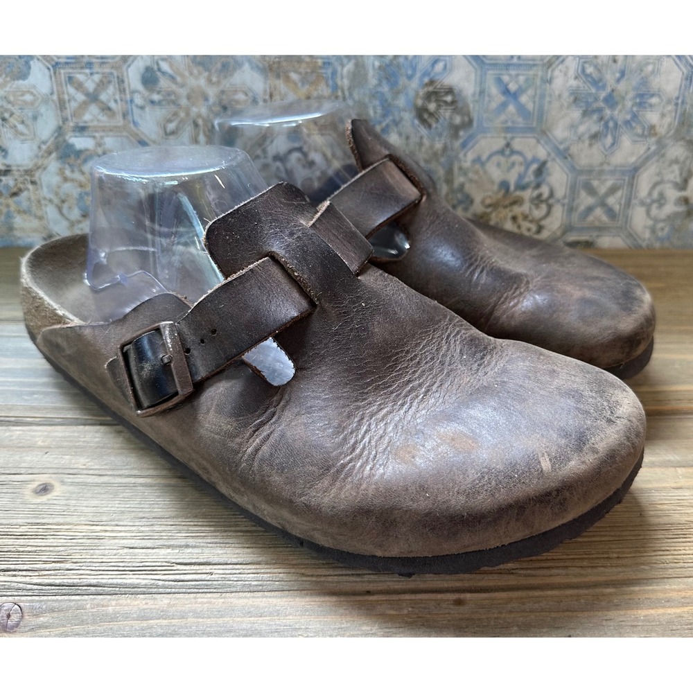 Birkenstock London Oiled Leather Clogs Shoes Mens 43 / 10 Narrow Brown